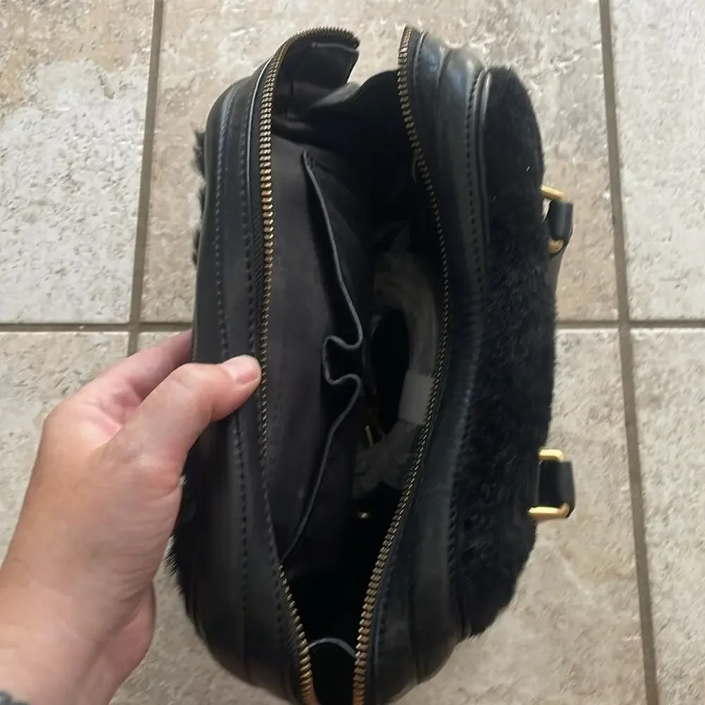 Marc By Marc Jacobs Shearling Satchel Black